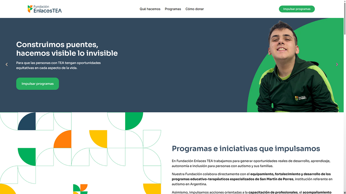 Fundación Enlaces TEA - Captura del sitio web